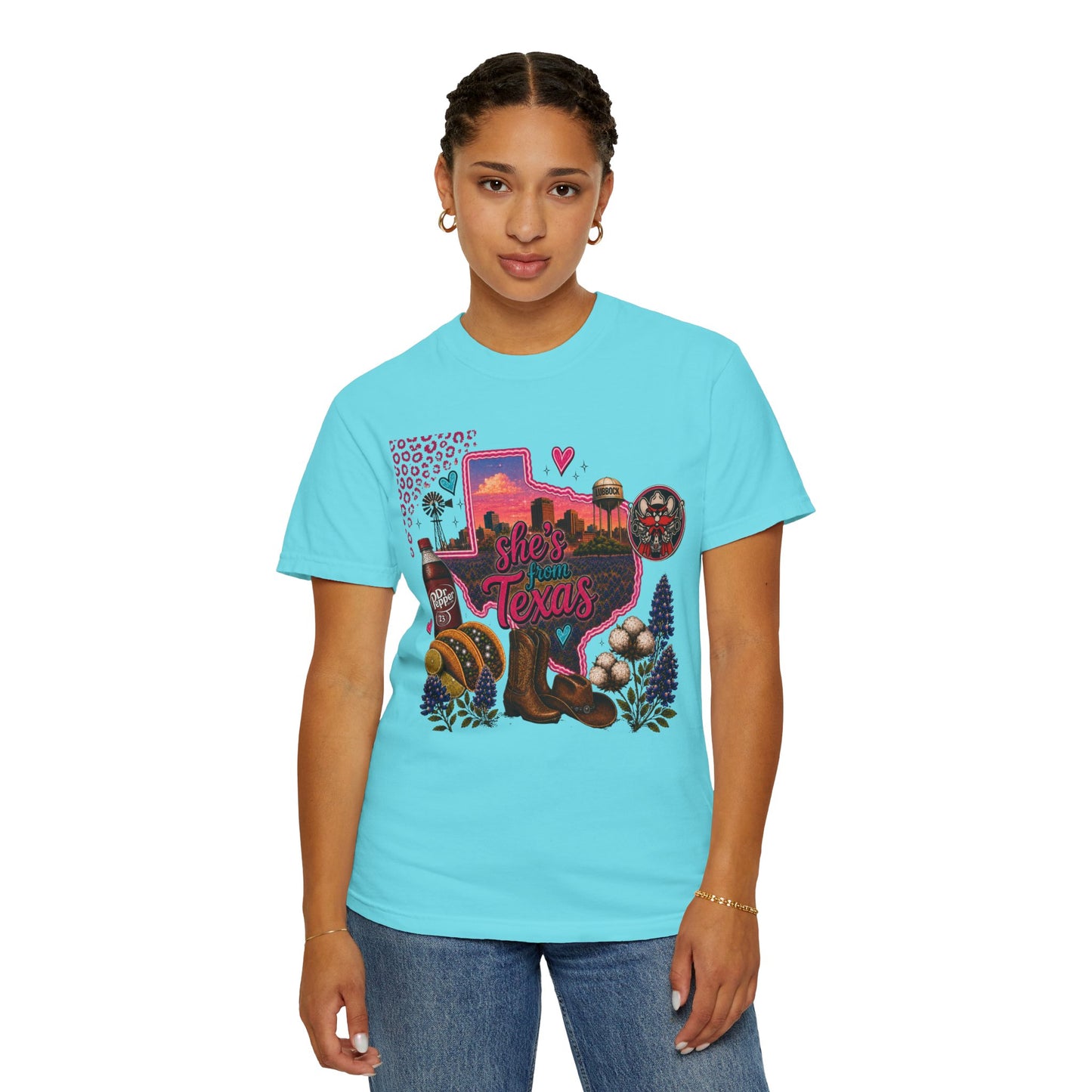 Texas Collage T-Shirt – "She's From Texas" State Pride Tee
