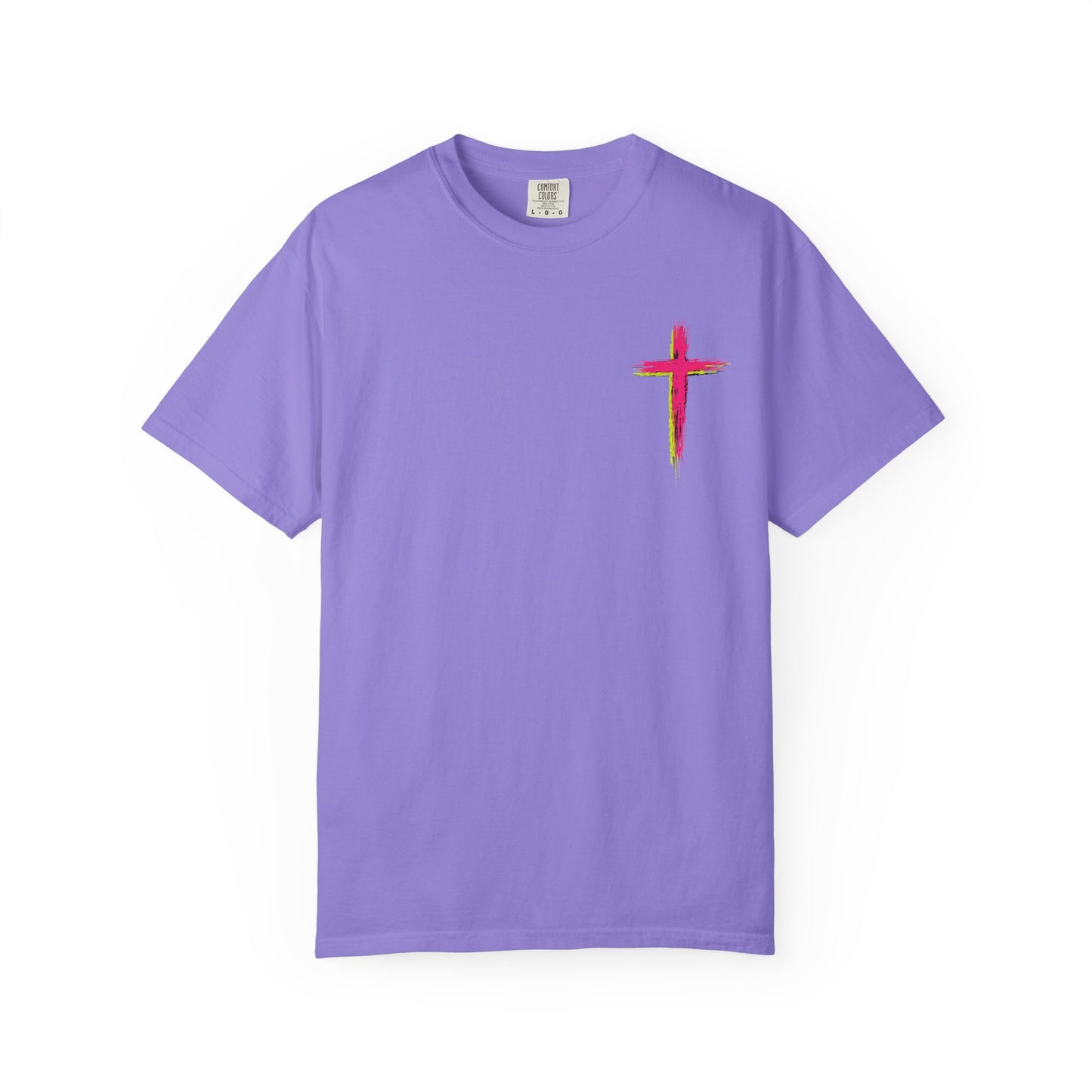T-Shirt — "All My Role Models Went to Prison" Neon Cross Graphic