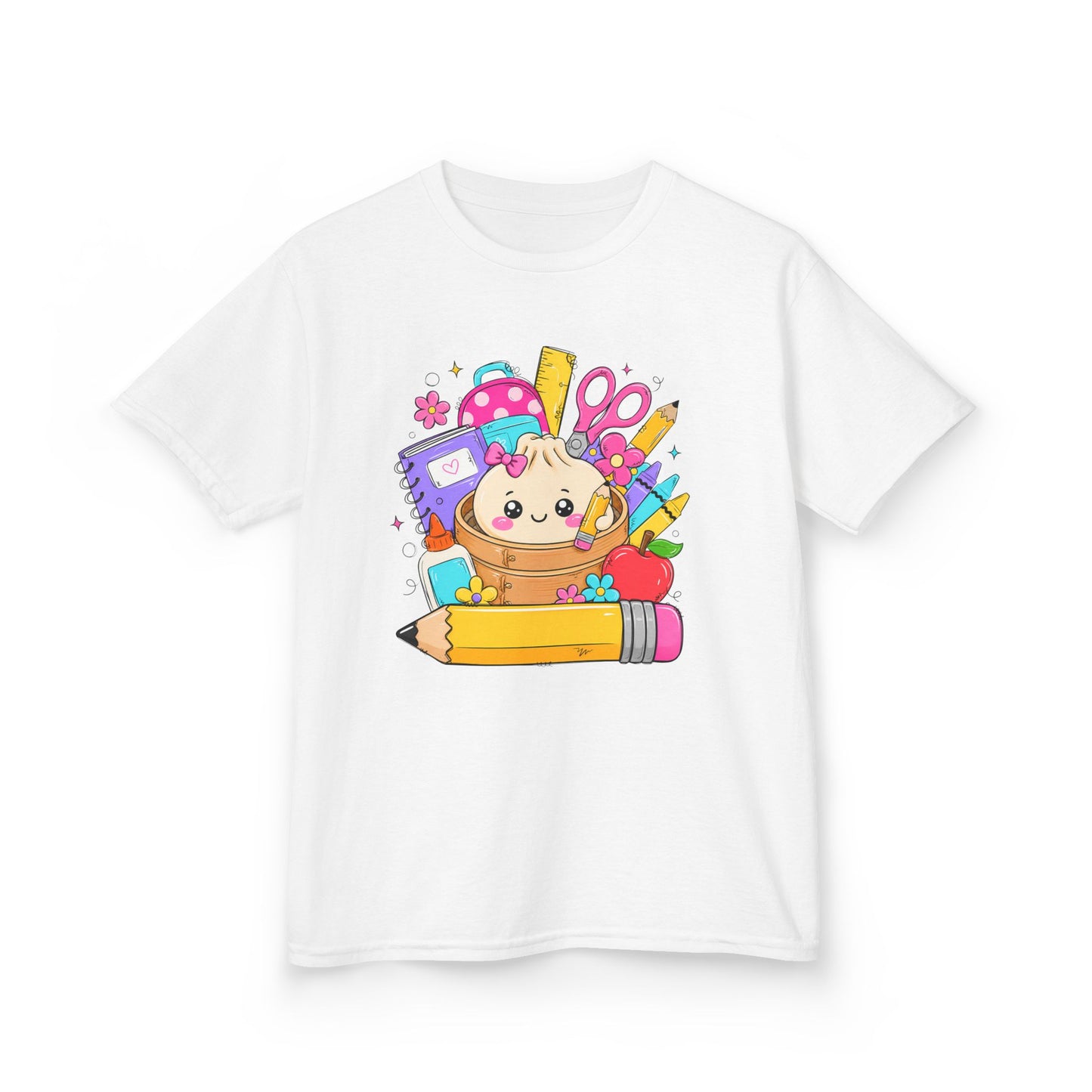 Kids School Supplies Cute Kitten T-Shirt — Back to School Graphic Tee