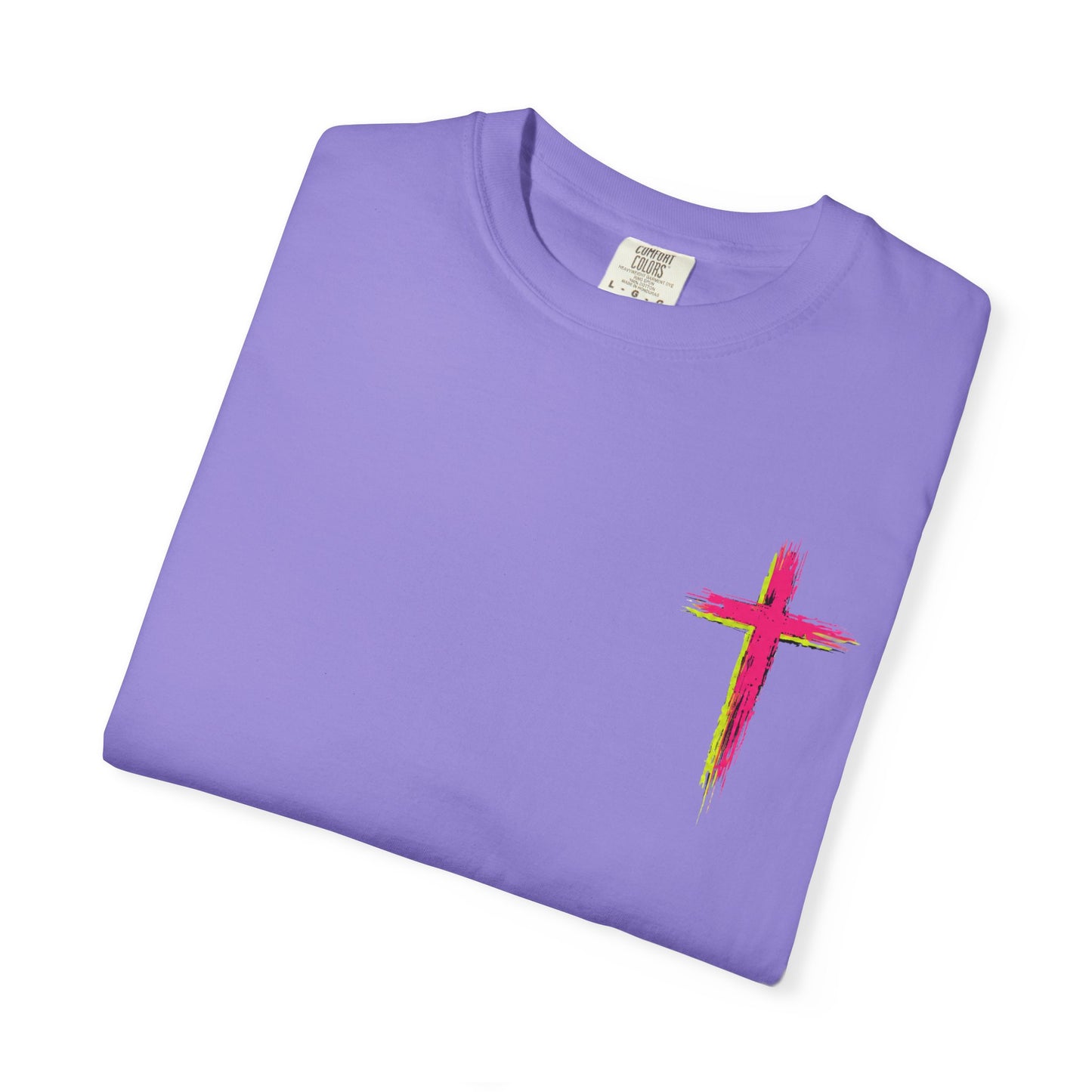 T-Shirt — "All My Role Models Went to Prison" Neon Cross Graphic