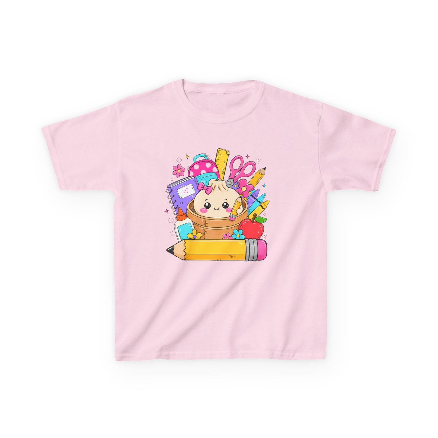 Kids School Supplies Cute Kitten T-Shirt — Back to School Graphic Tee