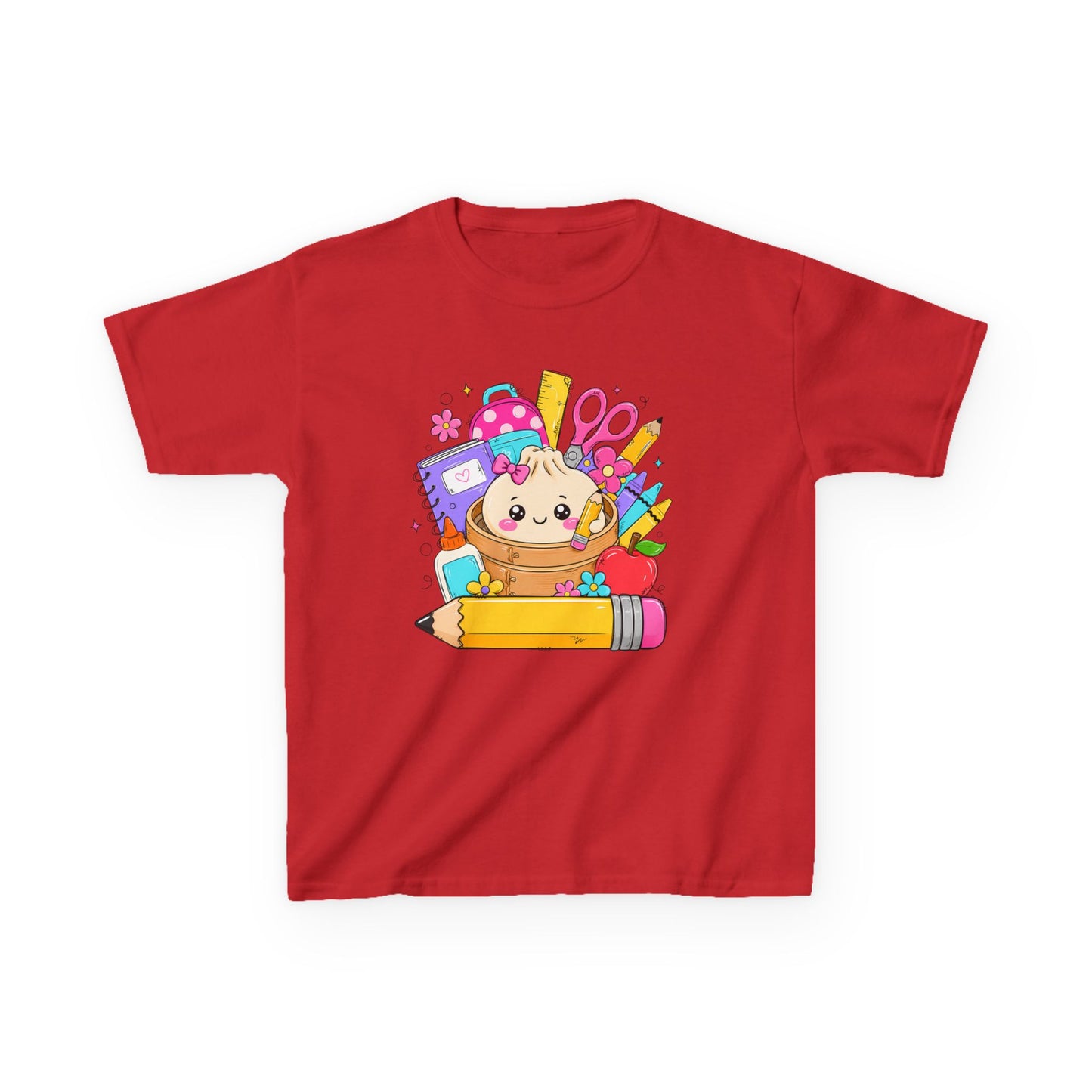 Kids School Supplies Cute Kitten T-Shirt — Back to School Graphic Tee
