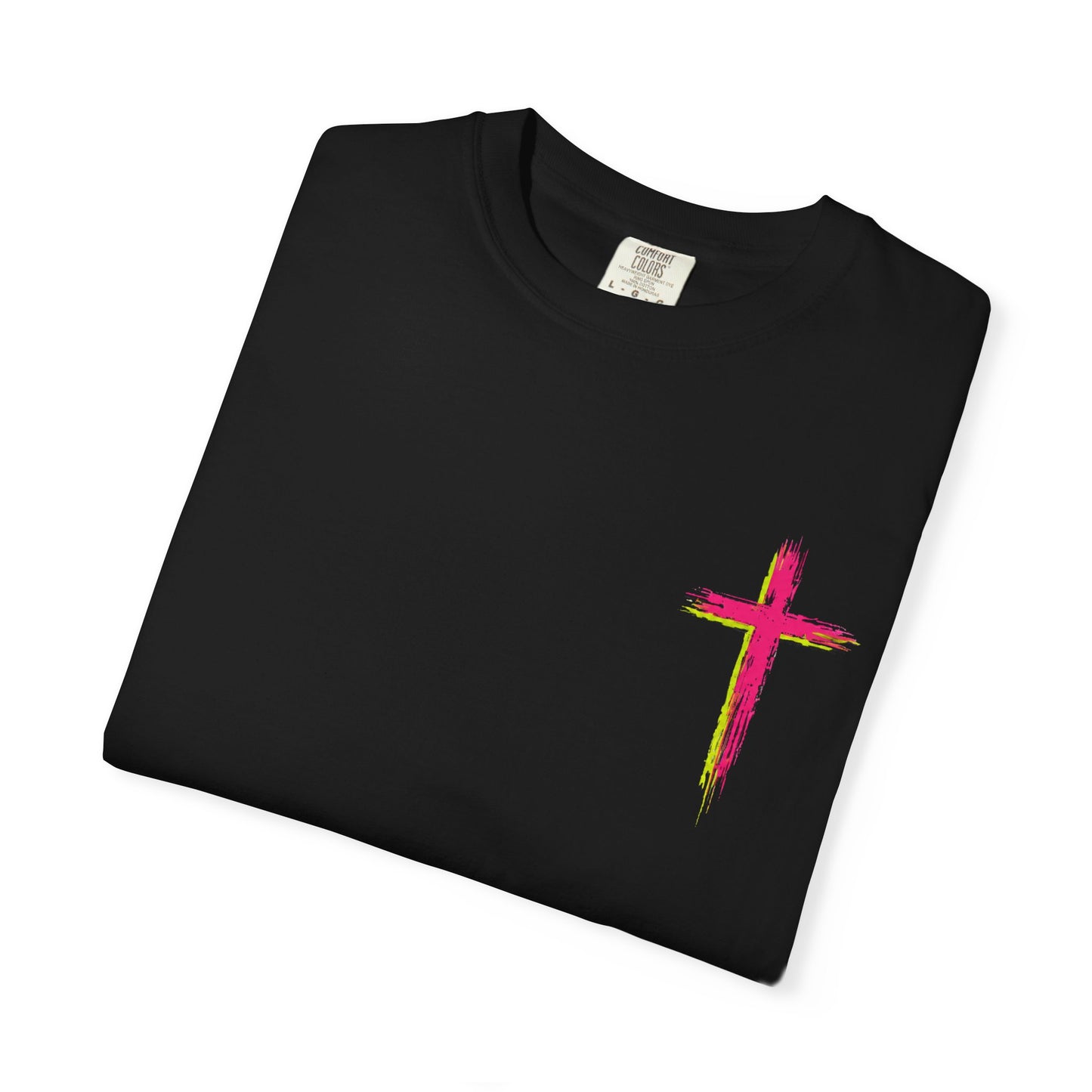 T-Shirt — "All My Role Models Went to Prison" Neon Cross Graphic