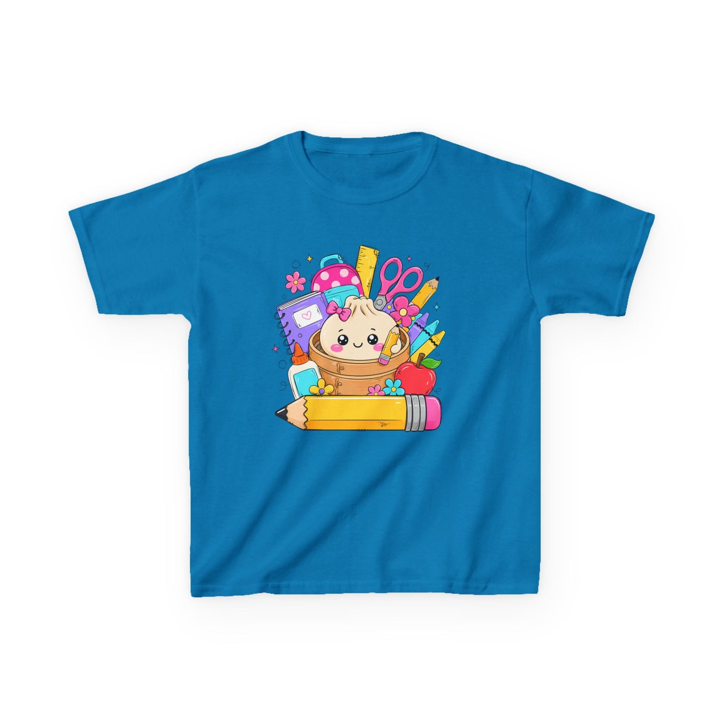 Kids School Supplies Cute Kitten T-Shirt — Back to School Graphic Tee