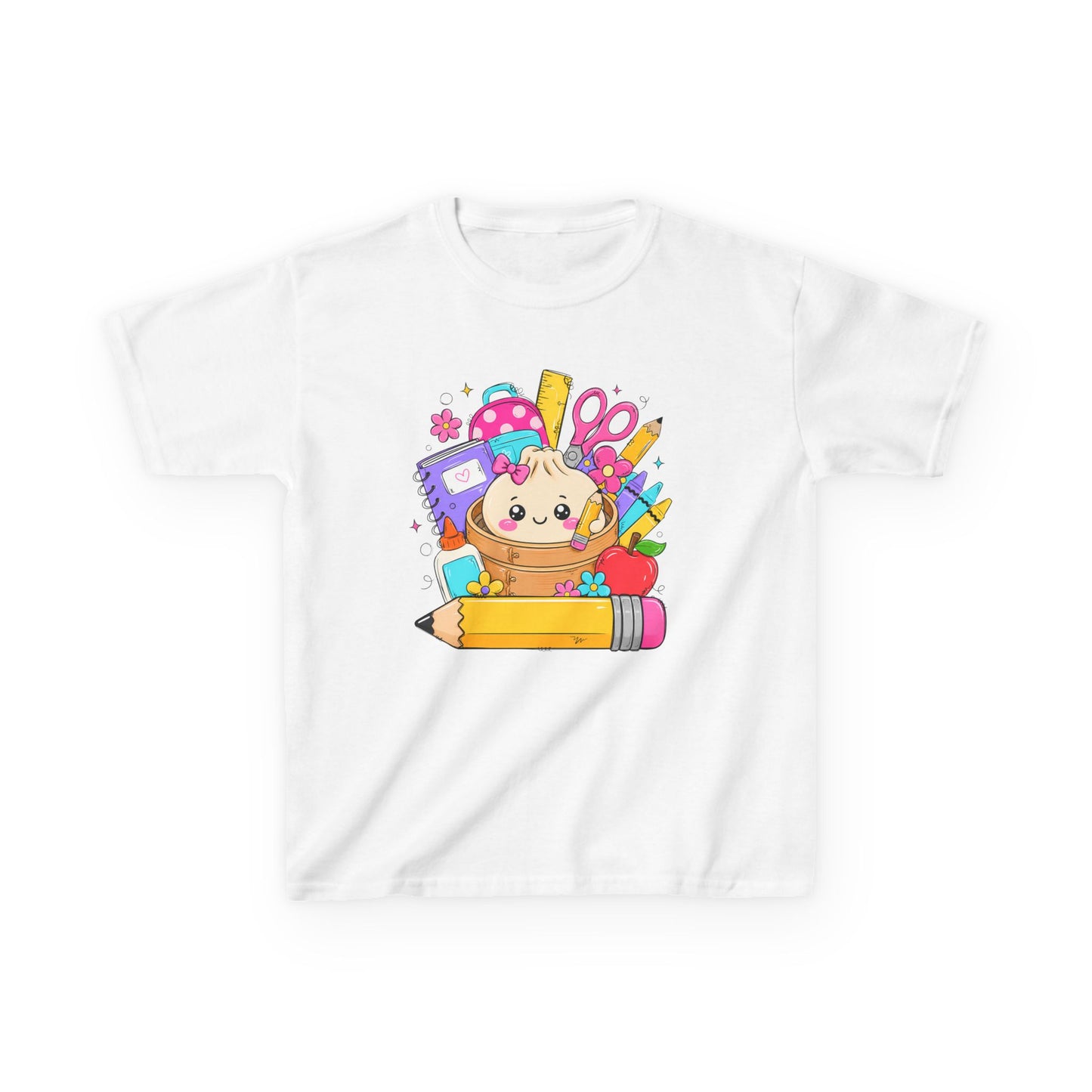 Kids School Supplies Cute Kitten T-Shirt — Back to School Graphic Tee