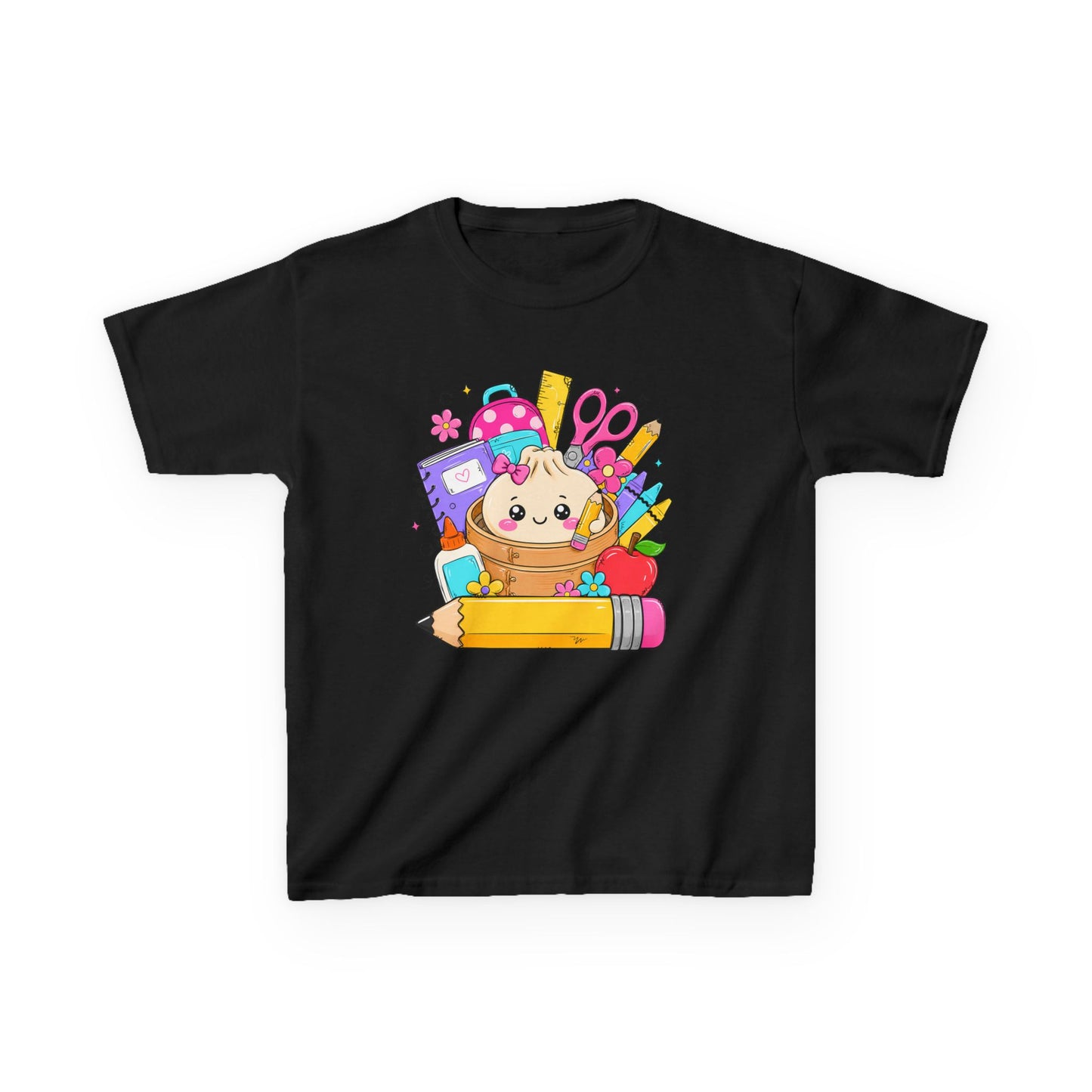 Kids School Supplies Cute Kitten T-Shirt — Back to School Graphic Tee