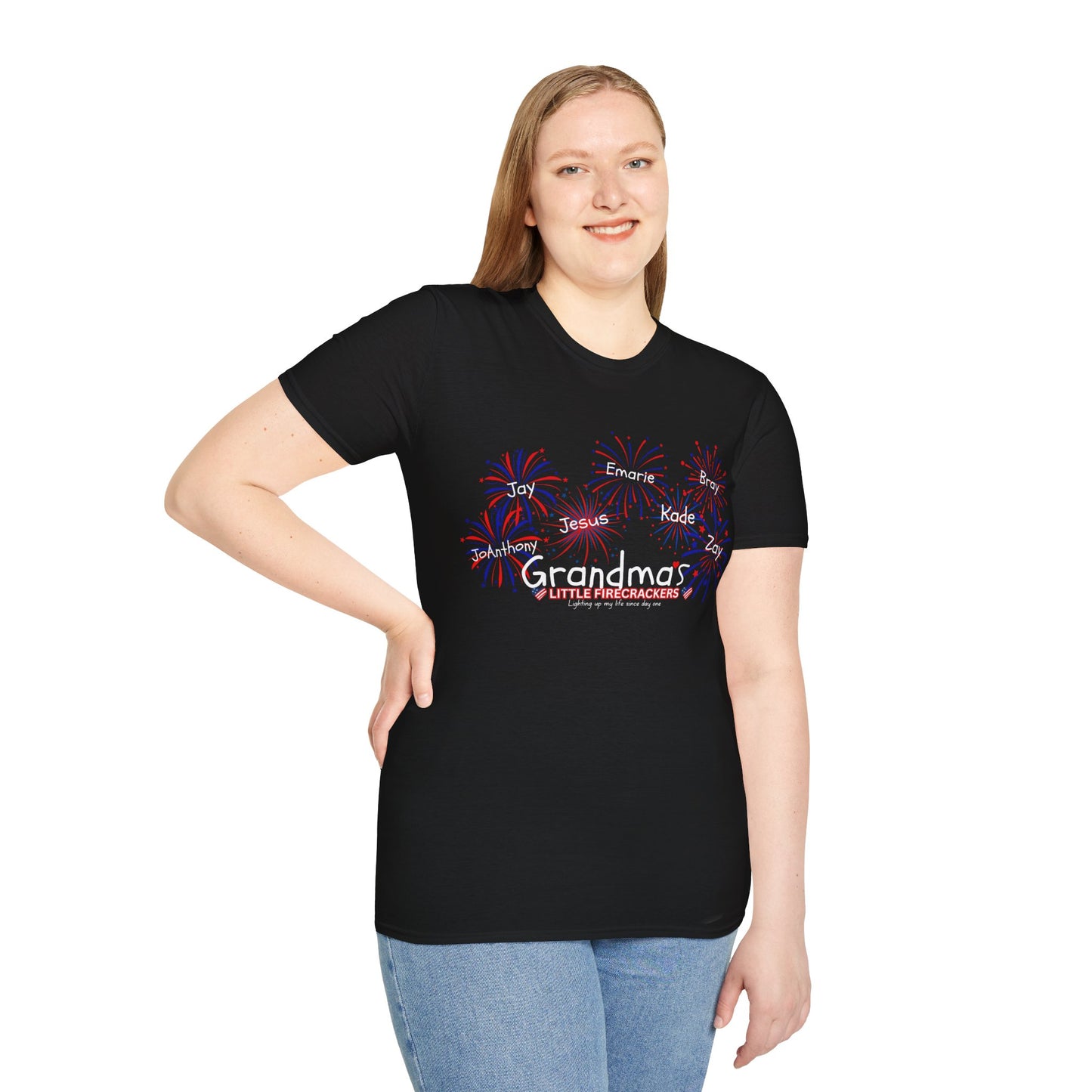 T-Shirt — Red, White & Blue Fireworks Graphic Tee (Patriotic Celebration)