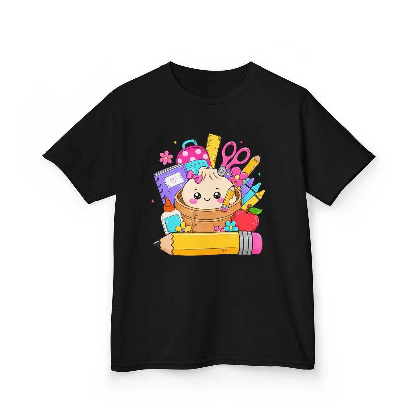 Kids School Supplies Cute Kitten T-Shirt — Back to School Graphic Tee