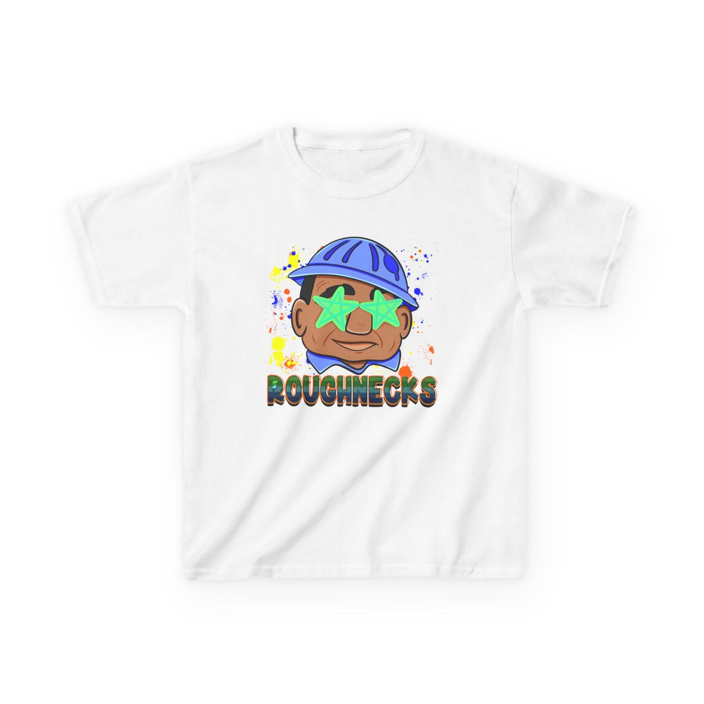 Roughnecks Kids Tee — Playful Hardhat Character Tee