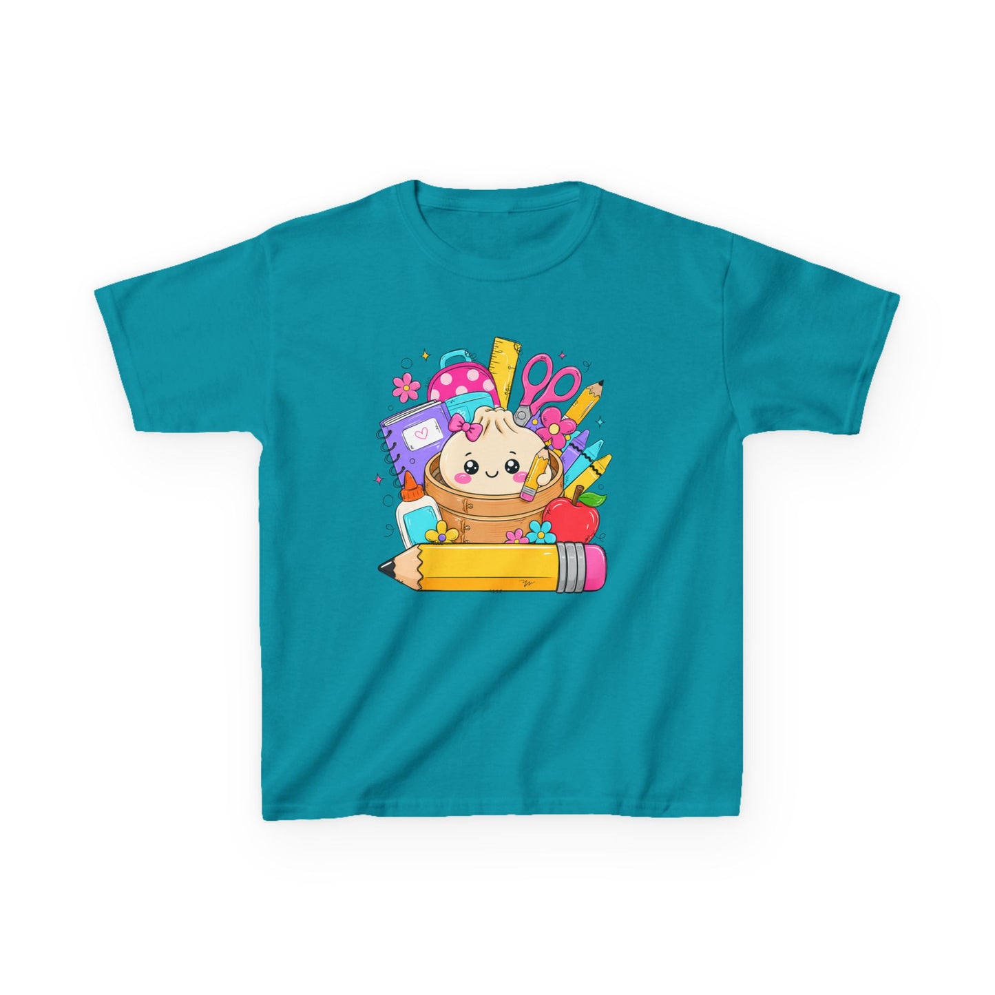 Kids School Supplies Cute Kitten T-Shirt — Back to School Graphic Tee