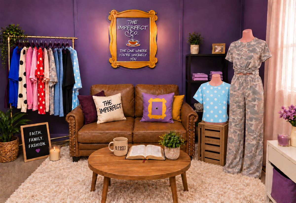 The Imperfect Co. boutique with current apparel displayed on mannequins and clothing rack