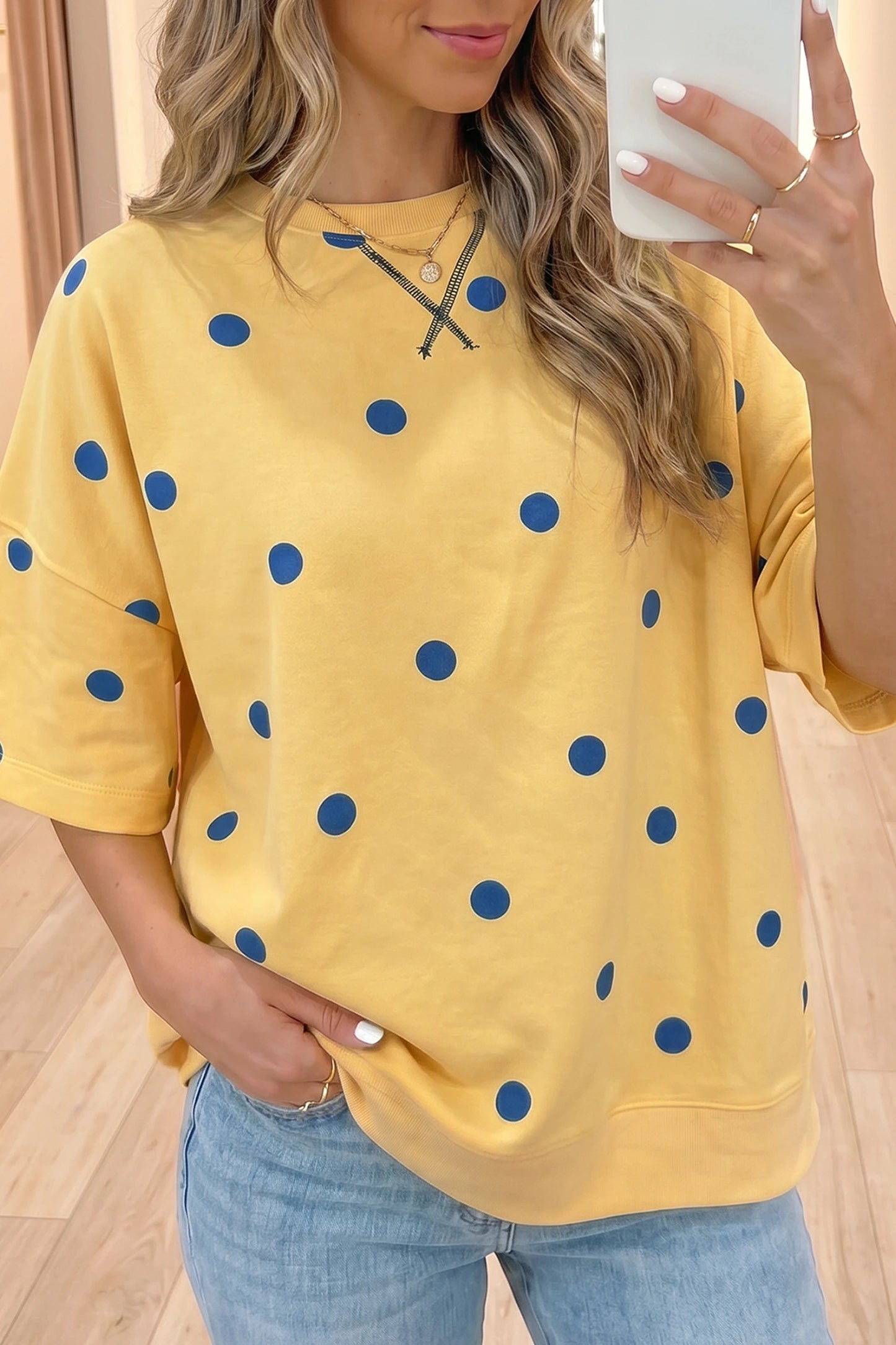 💛 Sunny Days Polka Dot Top